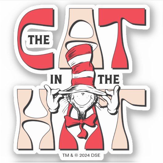 Katze im Hut | Die Alberne Katze im Hut Aufkleber (Vorderseite)