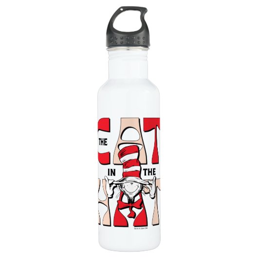 Katze im Hut | Die Alberne Katze im Hut Edelstahlflasche (Vorderseite)