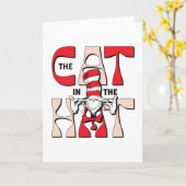 Katze im Hut | Die Alberne Katze im Hut Karte (Gelbe Blume)