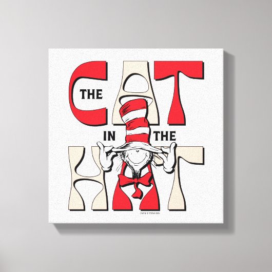 Katze im Hut | Die Alberne Katze im Hut Leinwanddruck (Vorderseite)