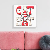 Katze im Hut | Die Alberne Katze im Hut Leinwanddruck (Insitu (Wohnzimmer))