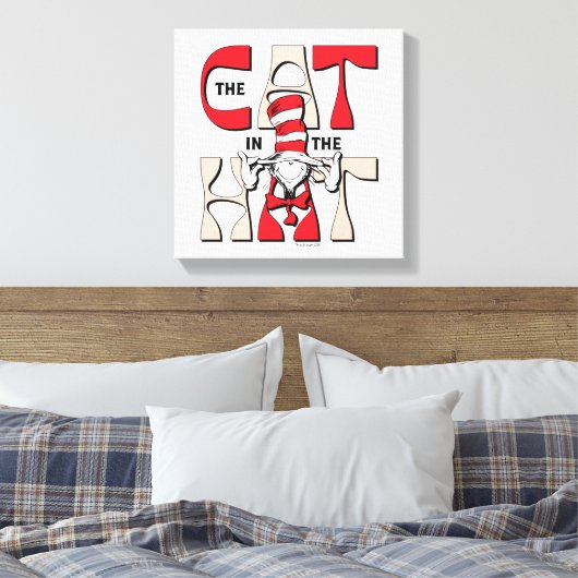 Katze im Hut | Die Alberne Katze im Hut Leinwanddruck (Insitu (Schlafzimmer))