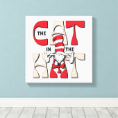 Katze im Hut | Die Alberne Katze im Hut Leinwanddruck (Insitu (Holzboden))