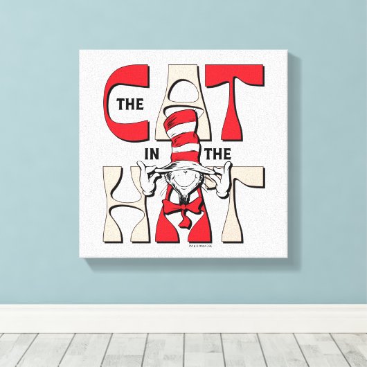 Katze im Hut | Die Alberne Katze im Hut Leinwanddruck (Insitu (Holzboden))