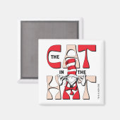 Katze im Hut | Die Alberne Katze im Hut Magnet (Vorderseite/Rückseite)