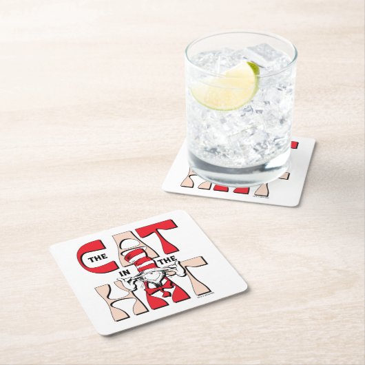 Katze im Hut | Die Alberne Katze im Hut Rechteckiger Pappuntersetzer (Vor Ort)