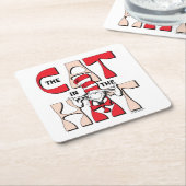 Katze im Hut | Die Alberne Katze im Hut Rechteckiger Pappuntersetzer (angewinkelt)