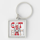 Katze im Hut | Die Alberne Katze im Hut Schlüsselanhänger (Vorne)