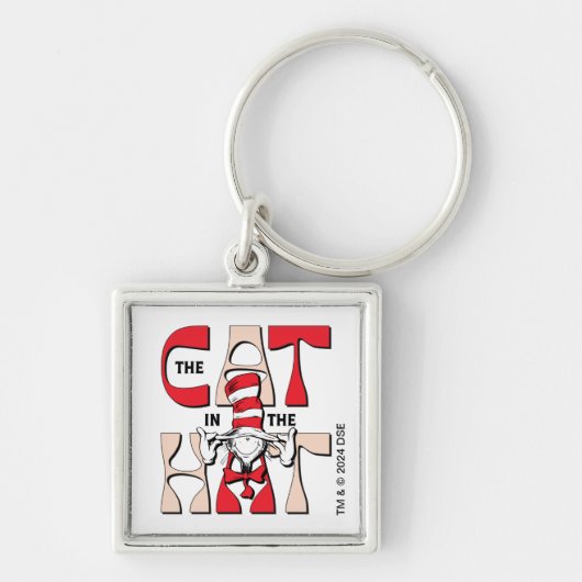 Katze im Hut | Die Alberne Katze im Hut Schlüsselanhänger (Vorne)