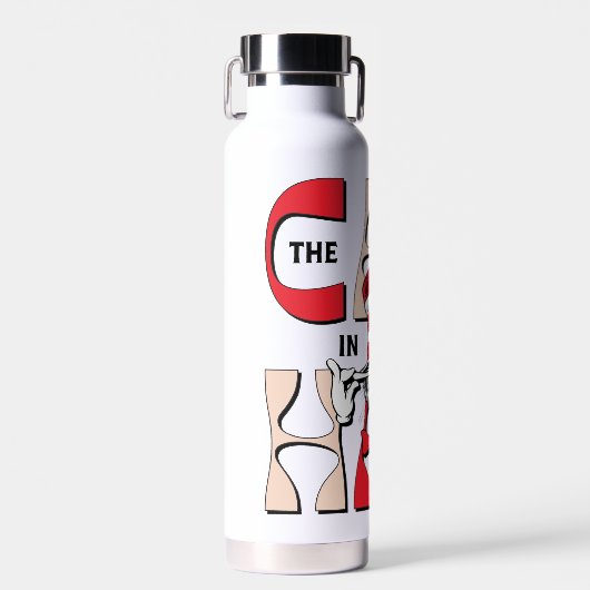 Katze im Hut | Die Alberne Katze im Hut Trinkflasche (Vorne)