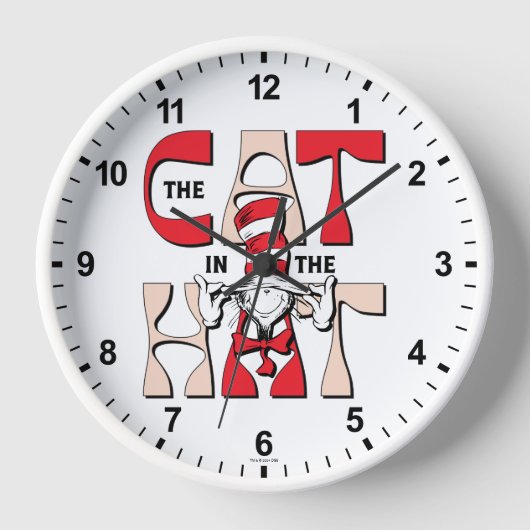 Katze im Hut | Die Alberne Katze im Hut Uhr (Vorderseite)