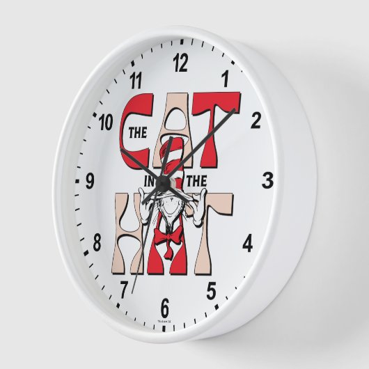 Katze im Hut | Die Alberne Katze im Hut Uhr (Winkel)