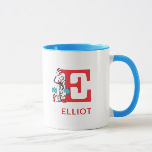 Katze im Hut, Ding Eins Name & Monogramm E Tasse