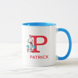 Katze im Hut, Ding Eins Name & Monogramm P Tasse