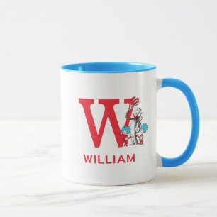 Katze im Hut, Ding Eins Name & Monogramm W Tasse