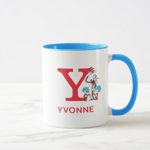 Katze im Hut, Ding Eins Name & Monogramm Y Tasse