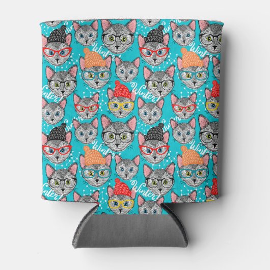 Katze im Hut Dosenkühler (Vorderseite)