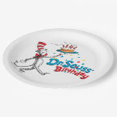 Katze im Hut | Dr. Seuss's Geburtstag Pappteller (Schrägansicht)