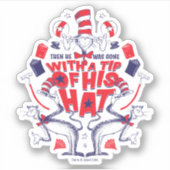 Katze im Hut| Er war mit einem Huttipp verschwunde Aufkleber (Vorderseite)