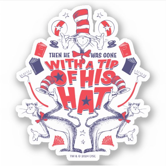 Katze im Hut| Er war mit einem Huttipp verschwunde Aufkleber (Vorderseite)
