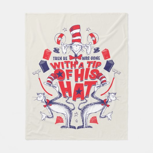 Katze im Hut| Er war mit einem Huttipp verschwunde Fleecedecke (Vorderseite)