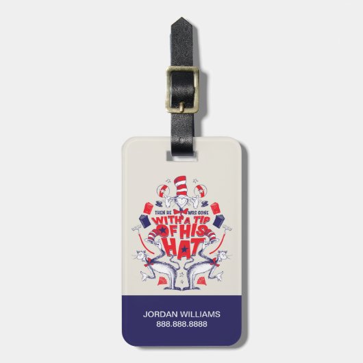 Katze im Hut| Er war mit einem Huttipp verschwunde Gepäckanhänger (Vorderseite vertikal)