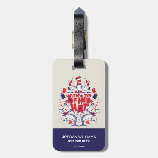 Katze im Hut| Er war mit einem Huttipp verschwunde Gepäckanhänger (Rückseite vertikal)