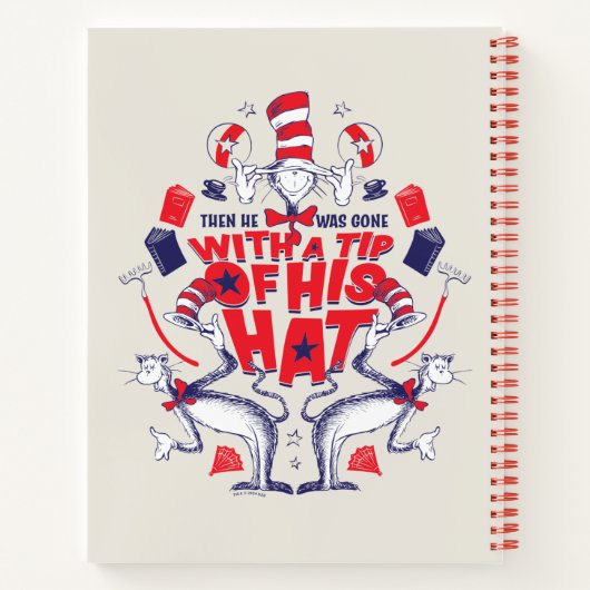 Katze im Hut| Er war mit einem Huttipp verschwunde Notizblock (Rückseite)