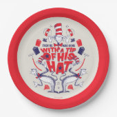 Katze im Hut| Er war mit einem Huttipp verschwunde Pappteller (Vorderseite)