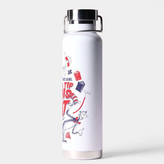 Katze im Hut| Er war mit einem Huttipp verschwunde Trinkflasche (Rückseite)