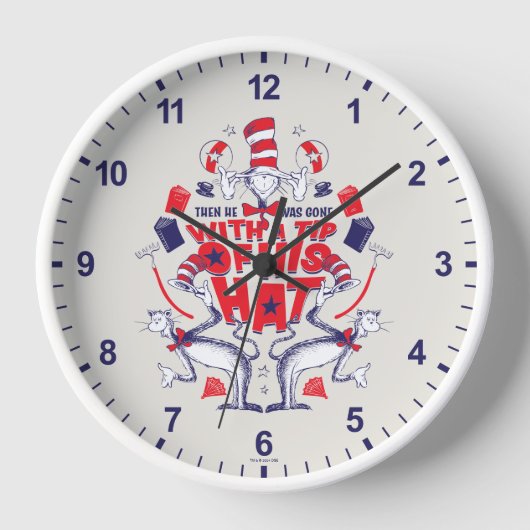 Katze im Hut| Er war mit einem Huttipp verschwunde Uhr (Vorderseite)
