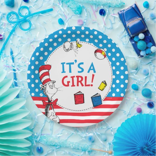 Katze im Hut | Es ist eine Mädchen-Babydusche Pappteller (Party)