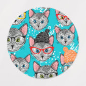 Katze im Hut Etiketten (Design 2)