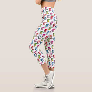 Katze im Hut Farbige Hut Muster Capri Leggings