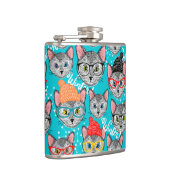 Katze im Hut Flachmann (Rechts)