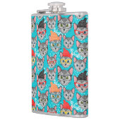 Katze im Hut Flachmann (Links)