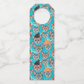 Katze im Hut Flaschenanhänger (Vorderseite)