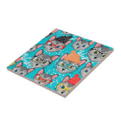 Katze im Hut Fliese (Seite)