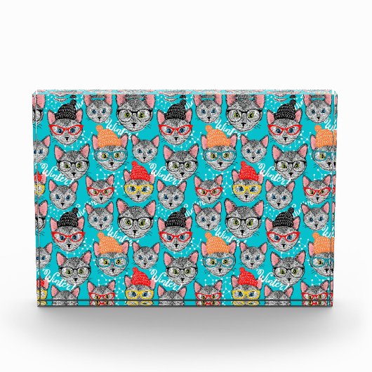 Katze im Hut Fotoblock (Vorderseite)