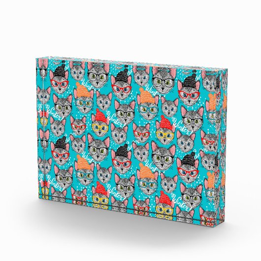 Katze im Hut Fotoblock (Rechts)