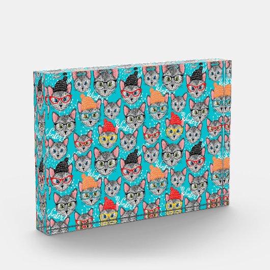 Katze im Hut Fotoblock (Links)