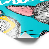 Katze im Hut Fotodruck (Ecke)