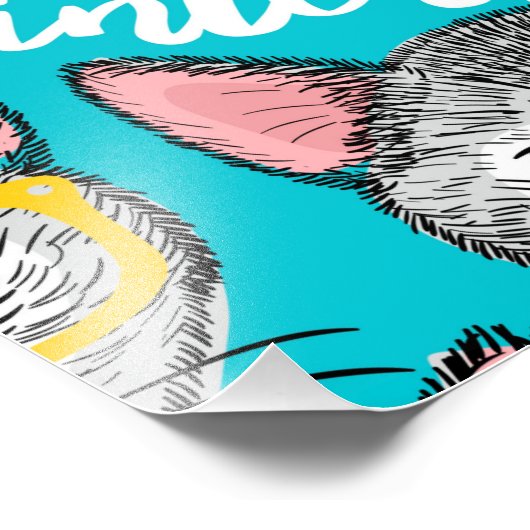 Katze im Hut Fotodruck (Ecke)