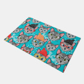 Katze im Hut Fußmatte (Schrägansicht)