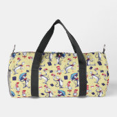 Katze im Hut | Gelbes Muster Duffle Bag (Rückseite)