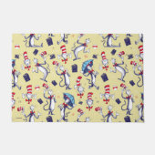 Katze im Hut | Gelbes Muster Fußmatte (Vorderseite)