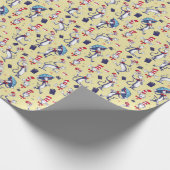 Katze im Hut | Gelbes Muster Geschenkpapier (Ecke)
