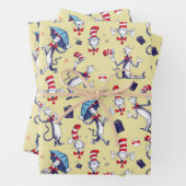 Katze im Hut | Gelbes Muster Geschenkpapier Set (Beispiel)