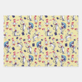 Katze im Hut | Gelbes Muster Geschenkpapier Set (Vorderseite)