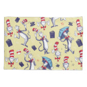 Katze im Hut | Gelbes Muster Kissenbezug (Rückseite-Links)